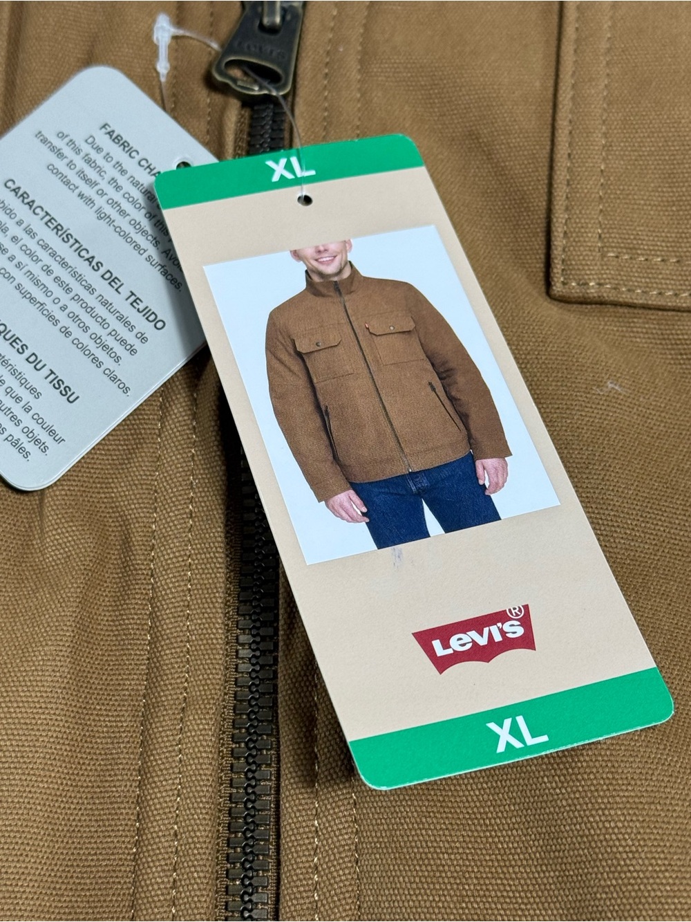 Levi’s Duck Canvas Quilted Work Jacket Men’s XL Brown Full Zip Insulated NWT - Picture 8 of 11